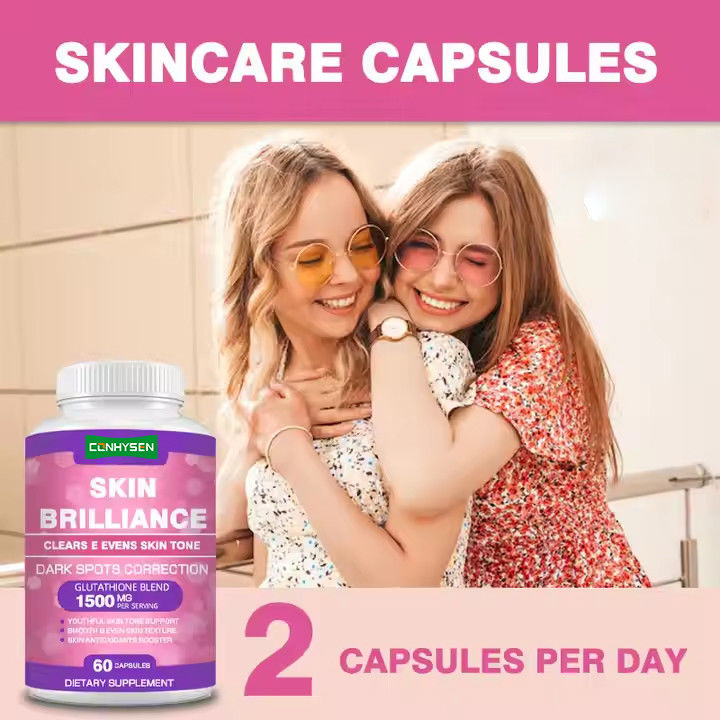 Капсулы Skin Brilliance для отбеливания Поддержка темных пятен Уход за кожей Добавка 60 капсул