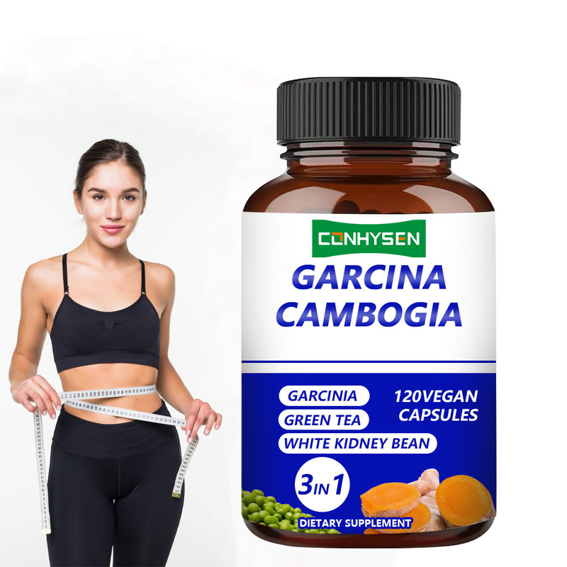 Капсулы Garcinia Cambogia для частных марок. Комплексная добавка 3-в-1 поддерживает баланс тела с зеленым чаем