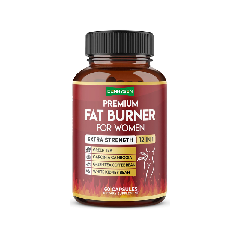 Капсулы для похудения для женщин Extra Strength 12-в-1, веганские, с зеленым чаем, гарцинией камбоджийской, белой фасолью, для поддержки метаболизма и пищеварения