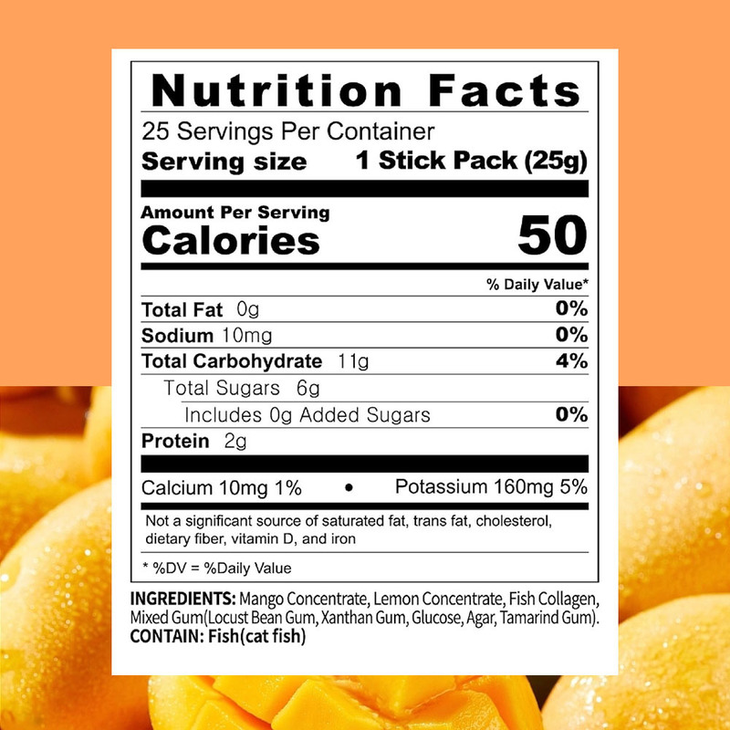 Коллагеновое желе с манго для здоровья суставов и костей. Производство под собственной торговой маркой