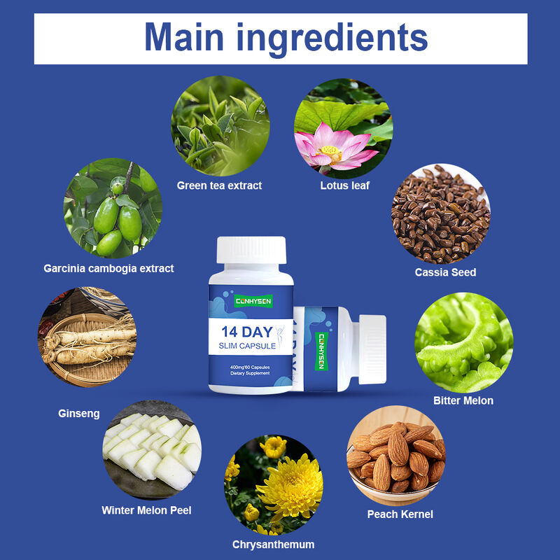 Частный бренд 14 дней Slim капсула поддерживает пищеварительное здоровье и потерю веса Диетическая добавка детокс капсулы