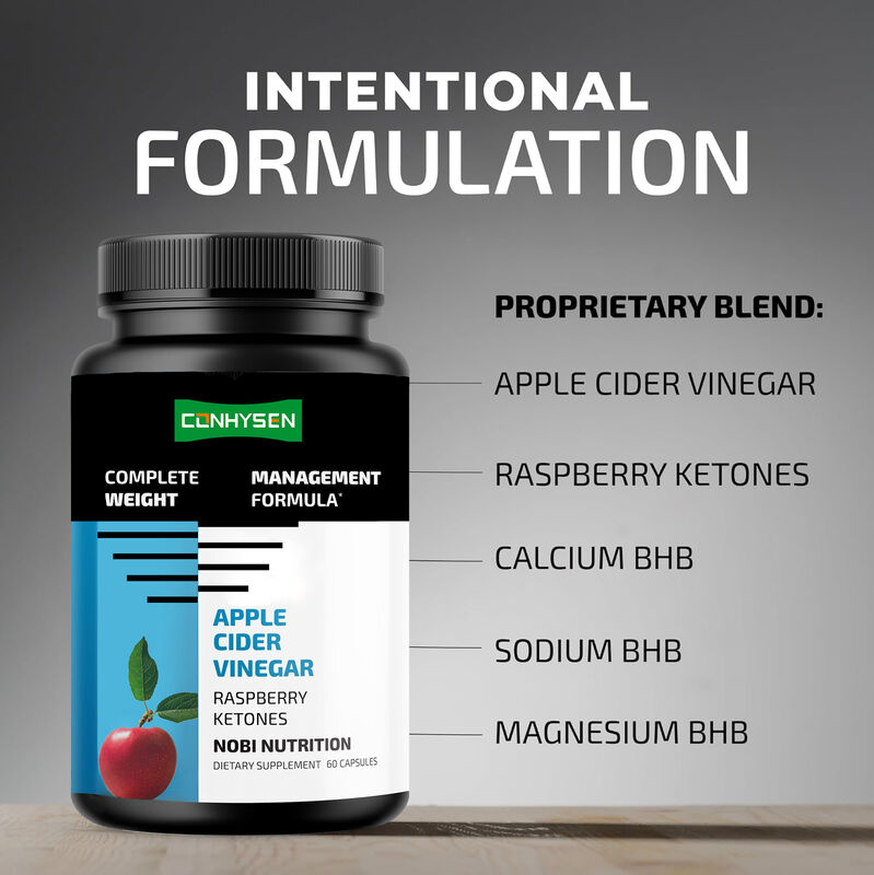 OEM Диетические добавки клетчатки натуральные вегетарианцы Яблочный уксус Капсулы чистый детокс Яблоки поддерживают контроль веса