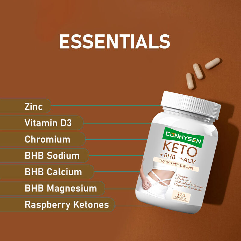 Капсулы Private Label Keto+ACV+BHB с BHB и яблочным уксусом для контроля веса, повышения энергии, концентрации и сжигания жира