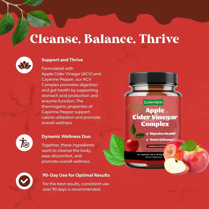 OEM Private Label Weight Control Healthcare Dietary Supplement for Women & Men Apple Cider Vinegar Complex Capsules