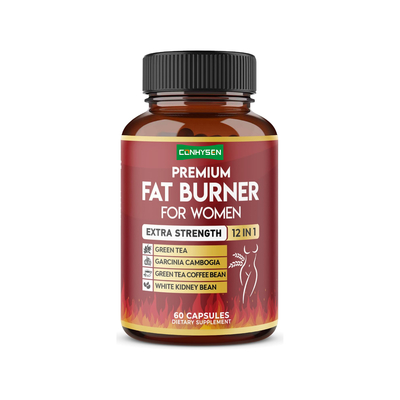 Капсулы для похудения для женщин Extra Strength 12-в-1, веганские, с зеленым чаем, гарцинией камбоджийской, белой фасолью, для поддержки метаболизма и пищеварения