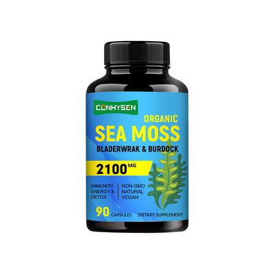 Капсулы морских водорослей (Sea Moss) 2100 мг. Поддержка функции щитовидной железы. Прямая поставка с фабрики
